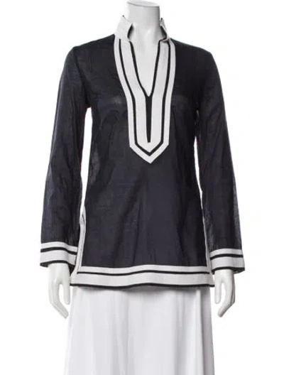 Pre-owned Tory Burch Long Sleeve Tunic In Black