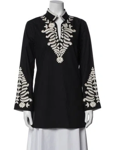 Pre-owned Tory Burch Long Sleeve Tunic In Blue