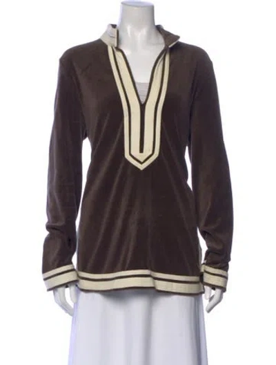 Pre-owned Tory Burch Long Sleeve Tunic In Brown