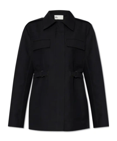 Tory Burch Long-sleeved Casual Jacket In Black