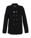 Tory Burch Long-sleeved Double-breasted Jacket In Black