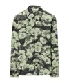 Tory Burch Green Floral Print Shirt In Gray