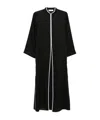 Tory Burch Linen Kaftan Dress Side Slits In Black
