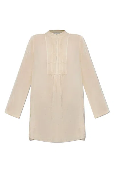 Tory Burch Pleat Detailing Tunic In Beige
