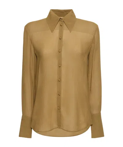 Tory Burch Long-sleeved Shirt In Brown