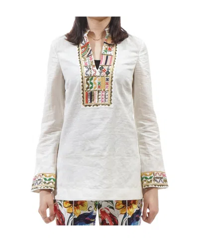 Tory Burch Long-sleeved Shirt In White