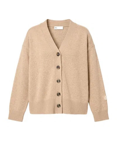 Tory Burch Long Sleeves Cardigans In Nude