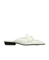 Tory Burch Leather Pointed Backless Loafers In White