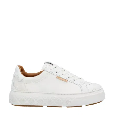 Tory Burch Low-top Leather Sneakers In White