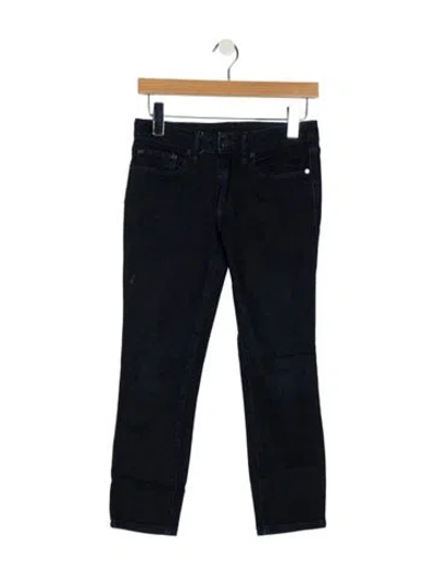 Pre-owned Tory Burch Low-rise Skinny Leg Jeans In Blue