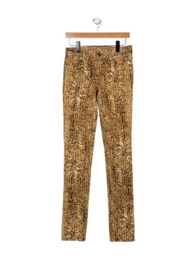 Pre-owned Tory Burch Low-rise Skinny Leg Jeans In Brown