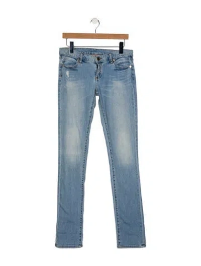 Pre-owned Tory Burch Low-rise Straight Leg Jeans In Blue
