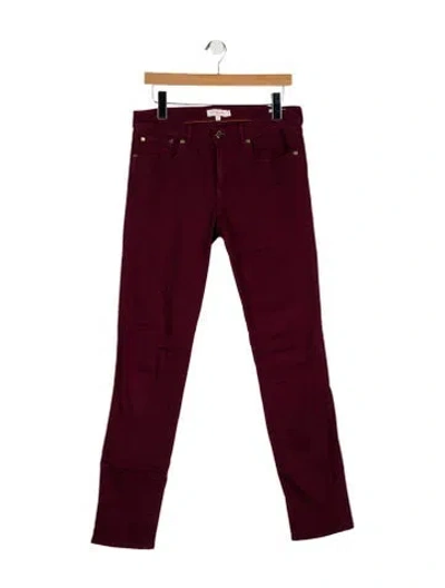 Pre-owned Tory Burch Low-rise Straight Leg Jeans In Burgundy