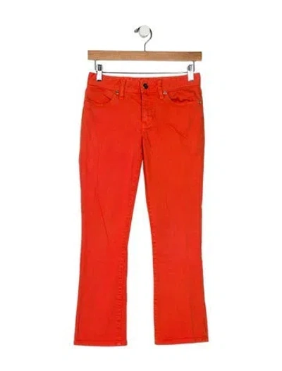 Pre-owned Tory Burch Low-rise Straight Leg Jeans In Orange