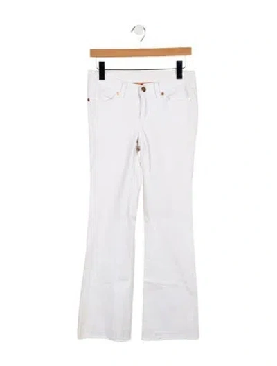 Pre-owned Tory Burch Low-rise Straight Leg Jeans In White