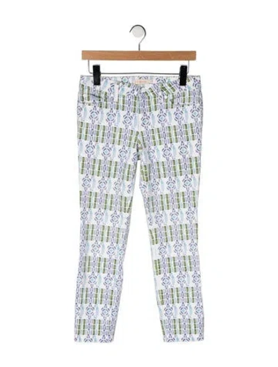 Pre-owned Tory Burch Low-rise Straight Leg Jeans In White