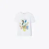 Tory Burch Lucky Duck Cotton T-shirt In White Charm Duck T-shirt