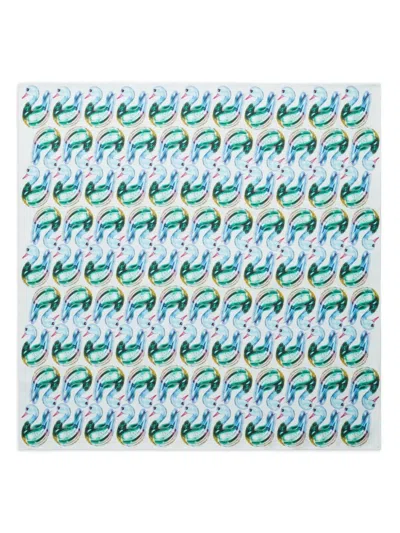 Tory Burch Lucky Duck-print Neckerchief In White