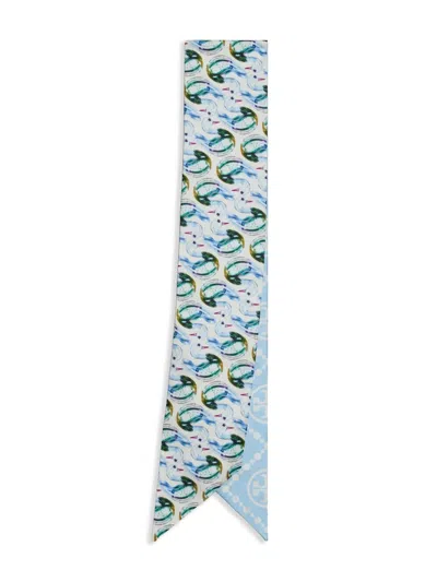 Tory Burch Lucky Duck Ribbon Tie In Blue