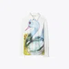 Tory Burch Lucky Duck Silk Shirt In White