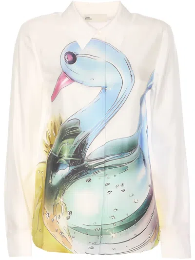TORY BURCH LUCKY DUCK SILK SHIRT