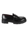 Tory Burch 20mm Classic Lug Brushed Leather Loafers In Black