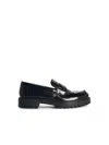 Tory Burch 20mm Classic Lug Brushed Leather Loafers In Black
