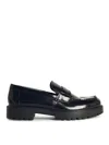Tory Burch 20mm Classic Lug Brushed Leather Loafers In Negro