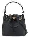 Tory Burch All-over-debossed Logo Bucket Bag In Black