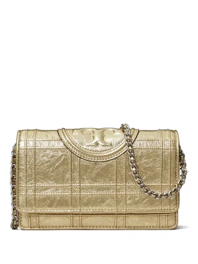 Tory Burch Fleming Soft Quilted Shoulder Bag In Gold