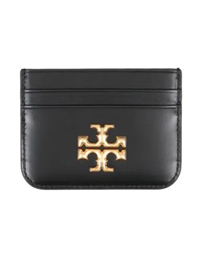 Tory Burch Man Document Holder Black Size - Leather In Metallic