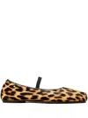 Tory Burch Leopard Print Mary Jane Ballet Flats In Classic Leopard / Perfect Black