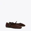 Tory Burch Brown Mary Jane Ballet Flats In Dark Cocoa