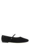 Tory Burch Suede Leather Mary Jane Ballerinas In Black