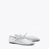 Tory Burch Mary Jane Ballet In Shiny Silver