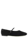 Tory Burch Suede Leather Mary Jane Ballerinas In Black