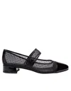 Tory Burch Cap Toe Mary Jane Ballerina With Block Heel In Black