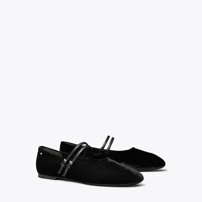 Tory Burch Mary Jane Two-band Ballet In Black