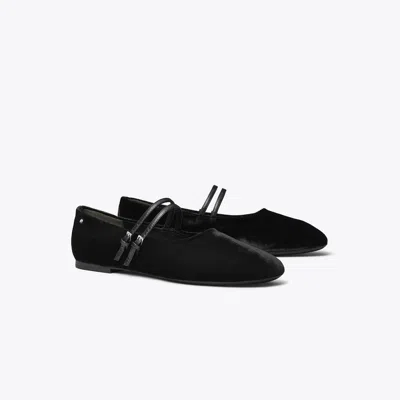 Tory Burch Mary Jane Two-band Ballet In Black