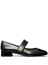 Tory Burch Mary Jane With Contrasting Toe And Heel In Black