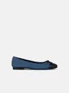 Tory Burch 'matelassé' Ballet Flats In Blue Denim Blend In Blue