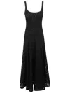 Tory Burch Maxi Dress With Fitted Bodice In Black