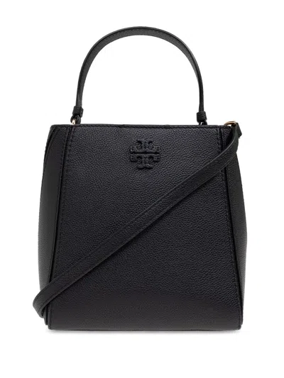 Tory Burch Mc Graw Small Leather Bucket Bag In Black