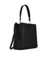 Tory Burch Mcgraw Black Leather Bucket Bag In Black