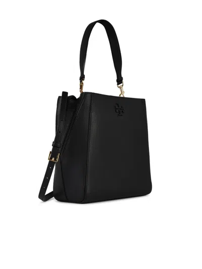 Tory Burch Mcgraw Black Leather Bucket Bag