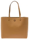 Tory Burch 'mcgraw' Brown Tote Bag Wit Double T Detail In Brown