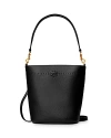 Tory Burch Mcgraw Bucket Bag In Black/brass