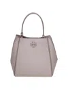 Tory Burch Mcgraw Small Bucket Bag In Clay Color Leather In Brown