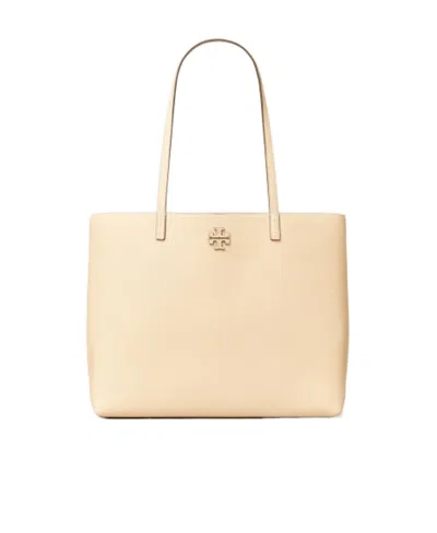 Tory Burch Mcgraw Double-t Tote Bag In Nude
