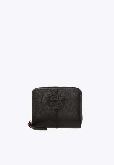 Tory Burch Mcgraw Leather Bi-fold Wallet In Black